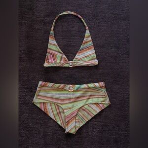 Frankie’s Bikinis Eden Halter Bikini - Disco Yellow